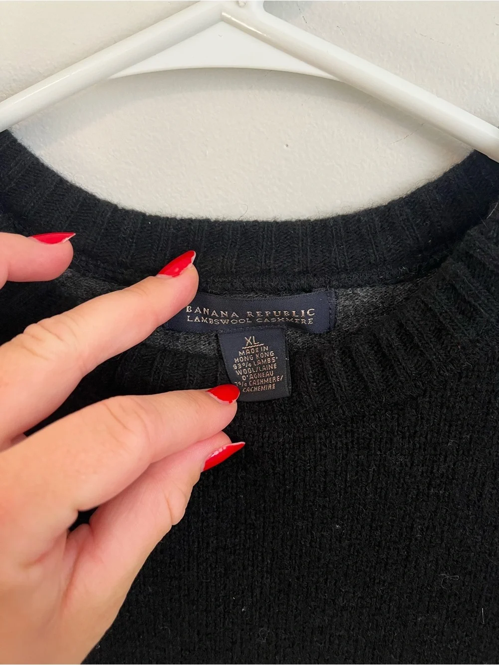 Banana Republic Men's Black Lambswool/ Cashmere Crewneck Sweater XL